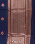 Navy Blue Pure Chanderi Silk Cotton Handloom Saree