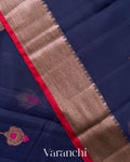 Navy Blue Pure Chanderi Silk Cotton Handloom Saree