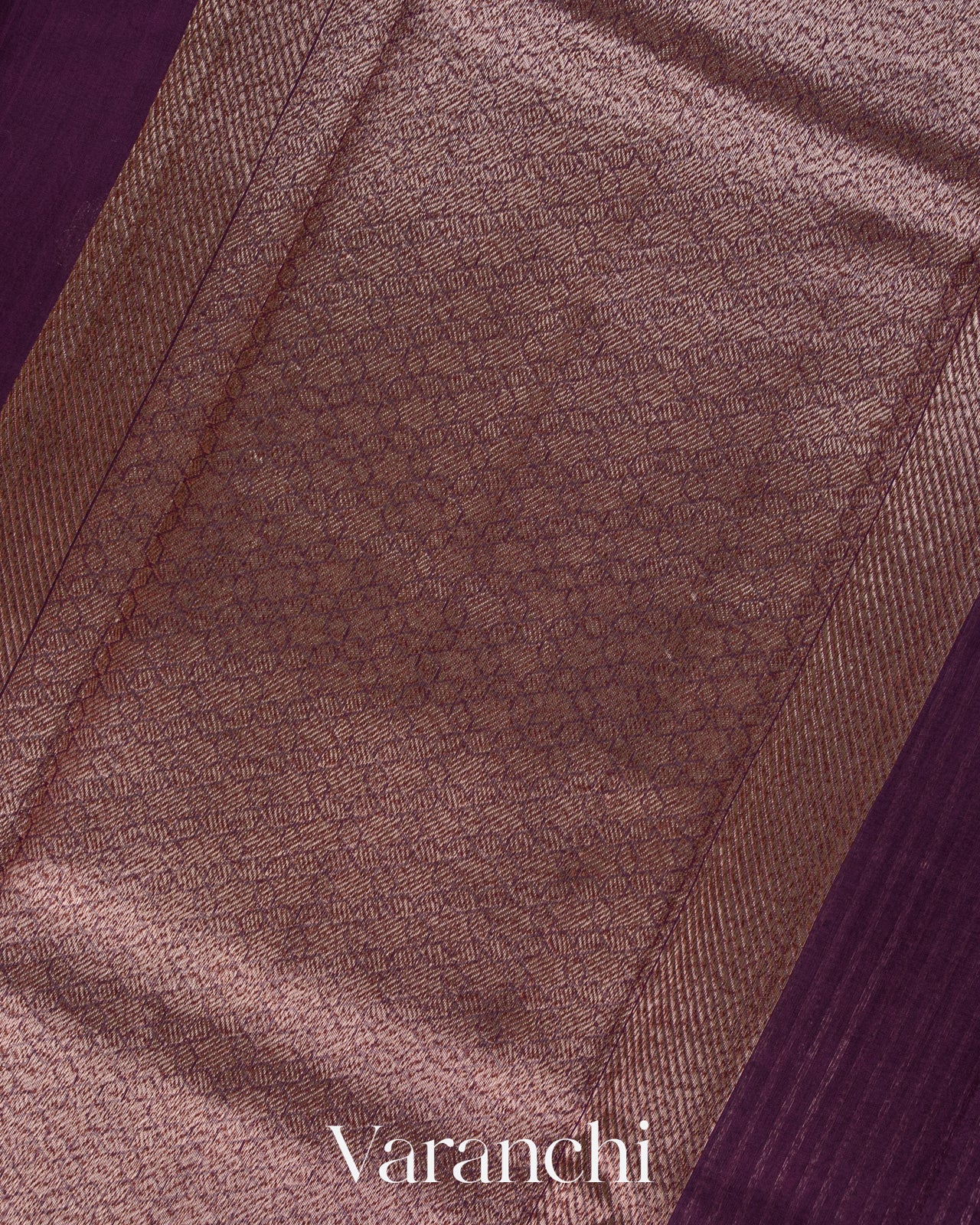 Deep Plum Butta Pure Chanderi Silk Cotton Handloom Saree