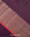 Deep Plum Butta Pure Chanderi Silk Cotton Handloom Saree