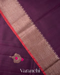 Deep Plum Butta Pure Chanderi Silk Cotton Handloom Saree