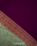 Teal Green Pure Khadi Georgette Silk Handloom Saree