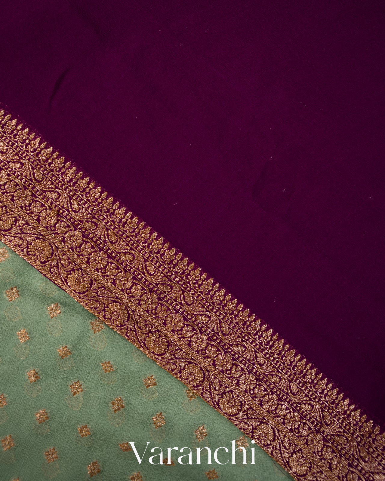 Teal Green Pure Khadi Georgette Silk Handloom Saree