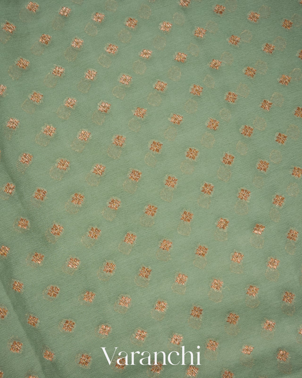 Teal Green Pure Khadi Georgette Silk Handloom Saree