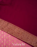 Onion Pink Pure Khaddi Georgette Silk Handloom Saree