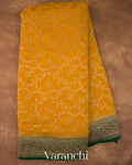 Mustard Yellow Pure Khaddi Georgette Silk Handloom Saree