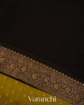 Olive Green Pure Khaddi Georgette Silk Saree