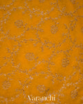 Mustard Yellow Pure Khaddi Georgette Silk Handloom Saree