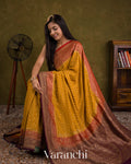 Mango Yellow Pure Khaddi Georgette Silk Saree