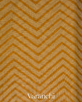 Mustard Yellow Chevron Striped Pure Silk Cotton Tissue Saree