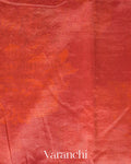 Burnt Orange Floral Digital Printed Pure Silk Cotton Tissue Handloom Saree