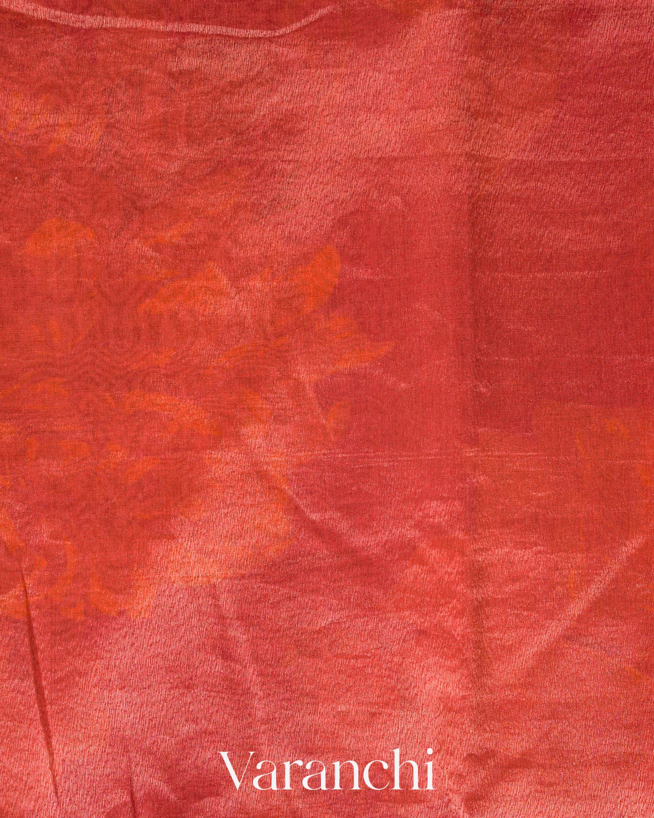 Burnt Orange Floral Digital Printed Pure Silk Cotton Tissue Handloom Saree