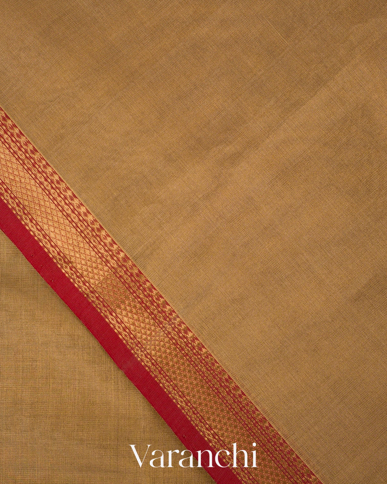 Wheat Beige Pure Maheshwari Silk Cotton Handloom Saree
