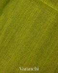 Parrot Green Pure Maheshwari Silk Cotton Handloom Saree