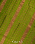 Parrot Green Pure Maheshwari Silk Cotton Handloom Saree