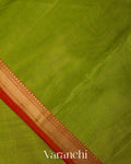 Parrot Green Pure Maheshwari Silk Cotton Handloom Saree