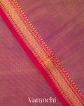 Mauve Pure Maheshwari Silk Cotton Handloom Saree