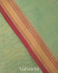 Sage Green Border Pure Maheshwari Silk Cotton Handloom Saree