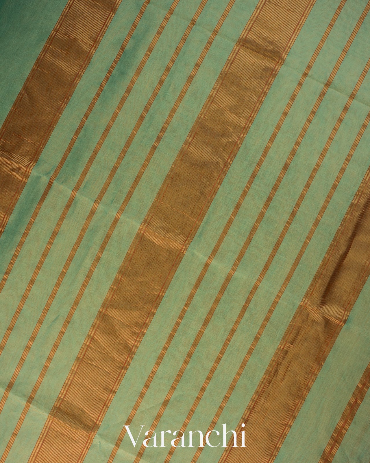Sage Green Border Pure Maheshwari Silk Cotton Handloom Saree