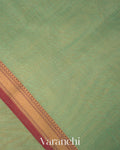 Sage Green Border Pure Maheshwari Silk Cotton Handloom Saree