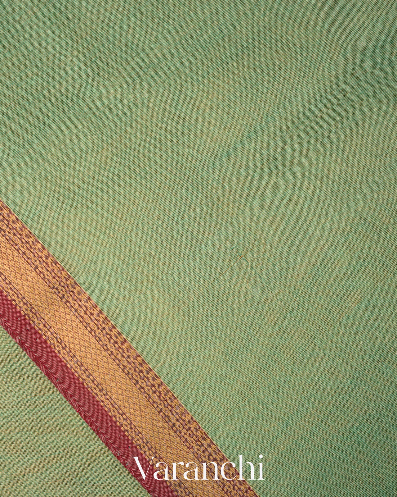 Sage Green Border Pure Maheshwari Silk Cotton Handloom Saree