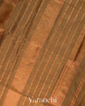 Olive Brown Pure Maheshwari Silk Cotton Handloom Saree