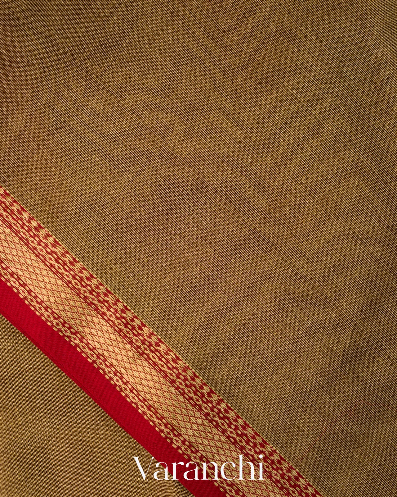 Olive Brown Pure Maheshwari Silk Cotton Handloom Saree