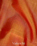 Rust Orange Pure Maheshwari Silk Cotton Handloom Saree