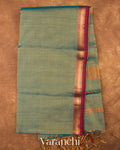 Turquoise Blue Pure Maheshwari Silk Cotton Handloom Saree