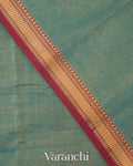 Turquoise Blue Pure Maheshwari Silk Cotton Handloom Saree