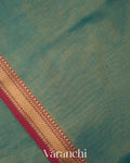 Turquoise Blue Pure Maheshwari Silk Cotton Handloom Saree