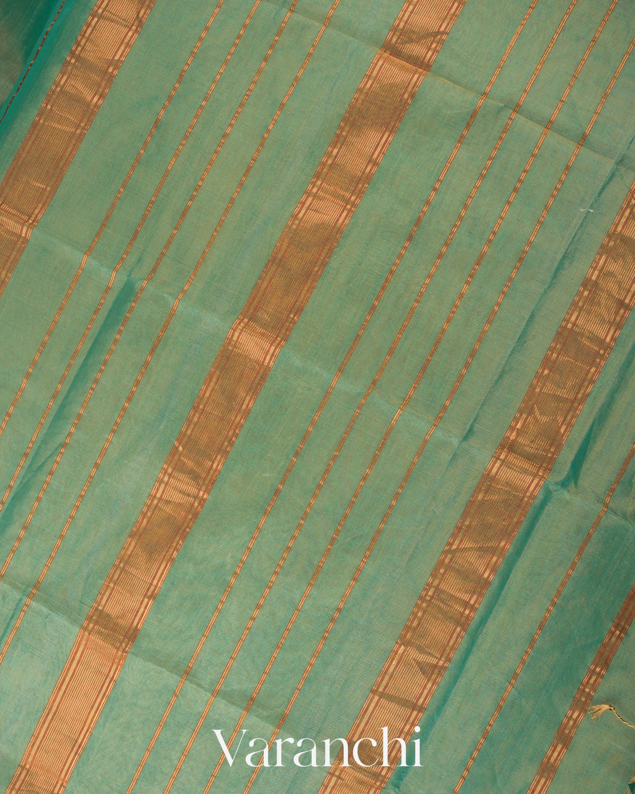 Sea Green Pure Maheshwari Silk Cotton Handloom Saree
