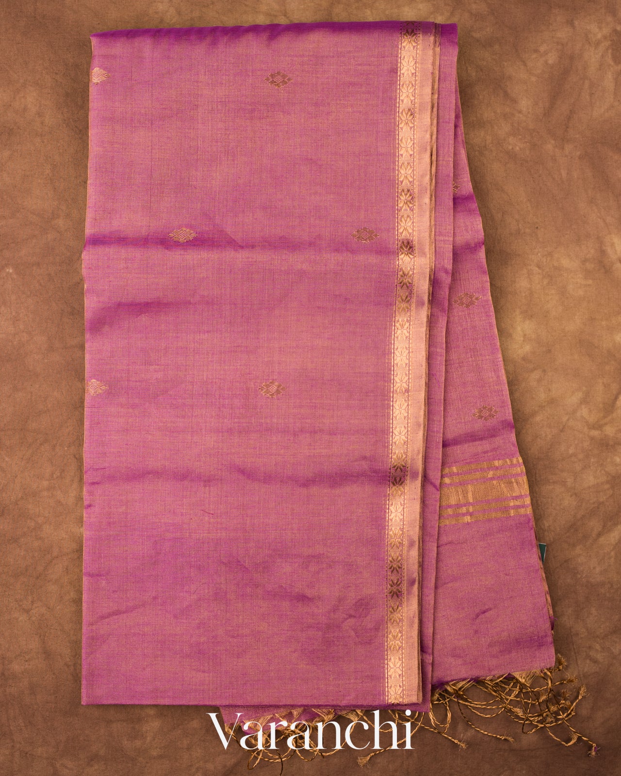 Onion Pink Pure Maheshwari Silk Cotton Handloom Saree