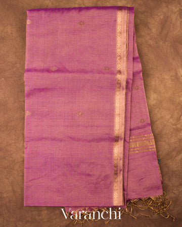 Onion Pink Pure Maheshwari Silk Cotton Handloom Saree