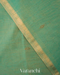 Sea Green Pure Maheshwari Silk Cotton Handloom Saree