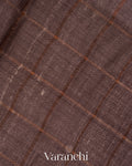 Mauve Striped Pure Tussar Silk Saree