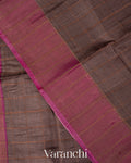 Mauve Striped Pure Tussar Silk Saree