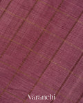 Onion Pink Checkered Pure Tussar Silk Handloom Saree