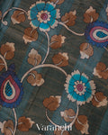 Onion Pink Checkered Pure Tussar Silk Handloom Saree