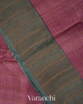 Onion Pink Checkered Pure Tussar Silk Handloom Saree