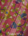 Mustard Yellow Checked Pure Tussar Silk Handloom Saree