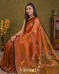 Light Brown Jamdani Pure Silk Linen Tissue Handloom Saree