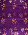 Purple Jamdani Pure Silk Linen Handloom Saree