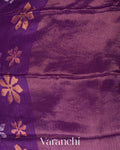 Purple Jamdani Pure Silk Linen Handloom Saree