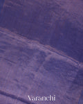 Royal Blue Jamdani Pure Silk Linen Handloom Saree