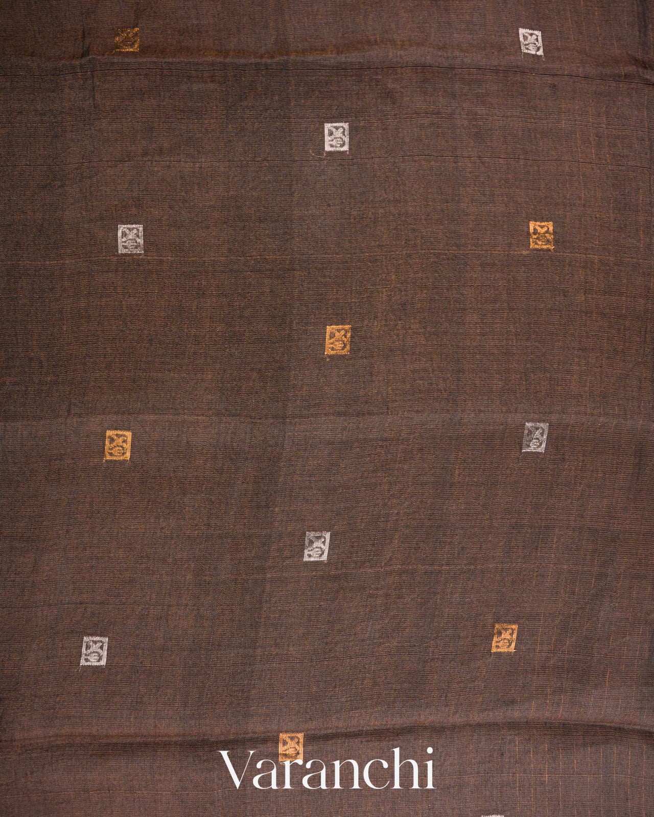 Jet Black Jamdani Pure Silk Linen Handloom Saree
