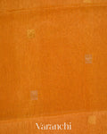Marigold Orange Jamdani Pure Silk Linen Handloom Saree