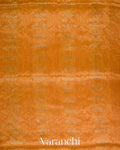 Marigold Orange Jamdani Pure Silk Linen Handloom Saree