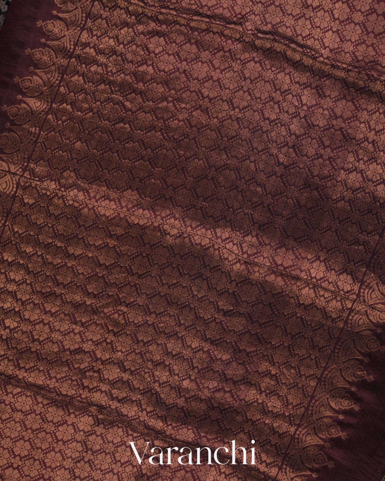 Wine Brown Pure Mulberry Silk Handloom Saree