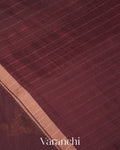 Wine Brown Pure Mulberry Silk Handloom Saree